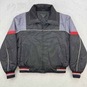 Yamaha Jacket Mens Large Maxim Wear Vintage Snowmobile Black Quilted
